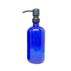Wamaco 16oz Glass Bottle with Liquid Pump, Blue, 4 Pack-16 oz