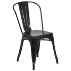 Flash Furniture Black Metal Indoor-Outdoor Stackable Chair-500 lb. Weight Capacity