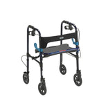 Drive Medical Clever Lite Rollator Walker, Flame Blue, Adult, 8" Wheel-Flame Blue, Aluminum