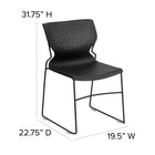 Flash Furniture HERCULES Series Black Full Back Stack Chair with Black Powder Coated Frame-Limited Lifetime Warranty on Frame