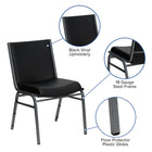 Flash Furniture HERCULES Series Heavy Duty Black Vinyl Stack Chair-Contoured Cushions