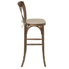 Flash Furniture HERCULES Series Dark Antique Wood Cross Back Barstool with Cushion-Stack Quantity: 4