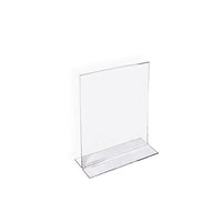 Azar Displays 6" x 4" Vertical Double Sided Stand Up Acrylic Sign Holder, Clear, 10 Pack (152726)-Stand up sign holder is perfect for tabletop displays, restaurant table displays, and hotel concierge desks