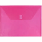 JAM Paper Plastic Envelopes with Hook & Loop Closure - Letter Booklet - 9.75" x 13" - Fuchsia Pink Poly - 12 Pack -Colour: Fuchsia Pink