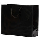 Jam Paper Gift Bags with Rope Handles - Large Horizontal - 13" x 10" x 5" - Black Glossy - 100 Pack-Our giftbags are made from thick 85 lb cardstock that has a shiny glossy finish and feature a soft rope handle with a blank gift tag