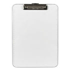 Charles Leonard – Planchette à pince en plastique, transparent, 5/ensemble (CHL89710)-Plastique moulé par injection robuste et durable avec bords lisses. Pince plate avec prises en caoutchouc pour maintenir le papier solidement. Crochet rétractable pour suspendre. Couleurs translucides contemporaines. Cette planchette est également dotée d’une règle de 12 po en pouces d’un côté et en centimètres de l’autre côté. Format lettre.