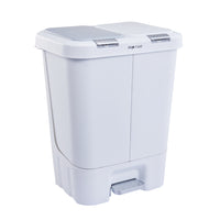 Step N' Sort Dual Trash and Recycling Bin - 40 L - White-40 Liter capacity; each bin holds 20 Liters