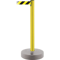 SCN Industrial Outdoor Tensabarrier Barrier Post, Plastic, 37" H, Black/Yellow Tape, 13' Tape Length-Finish/Colour: Yellow
