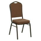 Flash Furniture HERCULES Series Crown Back Stacking Banquet Chair in Coffee Fabric - Gold Vein Frame-500 lb. Weight Capacity