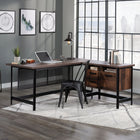 Sauder 66"W Briarbrook L-Desk - Barrel Oak-Three drawers feature full extension slides