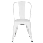 Nicer Furniture Stackable Industrial Tolix A Style Side Chair - Metal - White - 2 Pack-Non-marking foot glides
