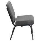 Flash Furniture HERCULES Series 21"W Stacking Church Chair with Silver Vein Frame - Grey Fabric-Grey Fabric Upholstery