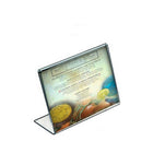 Azar Displays 5.5" x 7" Horizontal Slanted L-Shape Acrylic Sign Holder, 10 Pack (112721)-Use as a tabletop display or as a picture frame