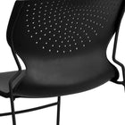 Flash Furniture HERCULES Series Black Full Back Stack Chair with Black Powder Coated Frame-Supportive Front Cross Brace