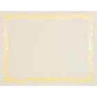 St. James Elite Bond Certificates - Natural Linen with Deco Gold Foil Design - 12 Pack-Create a distinctive award for employees, clients, volunteers or students