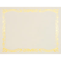 St. James Elite Bond Certificates - Natural Linen with Deco Gold Foil Design - 12 Pack-Create a distinctive award for employees, clients, volunteers or students