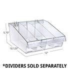 Azar Displays Deep Clear Divider Bin, 10.12", 4 Pack (556130)-Clear Acrylic