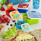 Tyrrell Katz Nesting Snack Set - Dinosaurs - Set of 4-Large Size: 12.7 cm x 5 cm; Medium Size: 11 cm x 5 cm; Small Size: 9 cm x 4.5 cm; XS Size: 6 cm x 3.5 cm