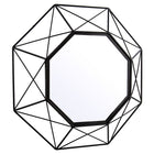 Truu Design Convex Wire Octagon Wall Mirror, 17.75 x 17.75 inches, Black-Durable iron construction with glass mirror