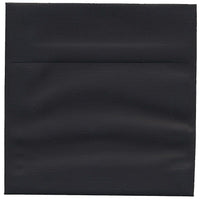 JAM Paper 6.5 x 6.5 Square Envelopes, Black Linen Recycled , 50 Pack (V01211I)-Black linen recycled envelope