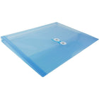 JAM Paper Plastic Envelopes with Button and String Tie Closure, Letter Booklet, 9.75 x 13, Blue Poly, 12 Pack (218B1BU)-Material: plastic