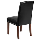 Flash Furniture HERCULES Hampton Hill Series Black Leather Parsons Chair with Silver Accent Nail Trim-Back Width: 15.75-17"