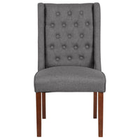 Flash Furniture HERCULES Preston Series Tufted Parsons Chair - Grey Fabric-Mid-Century Style