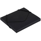 JAM Paper CD Case Portfolio Envelopes with Elastic Closure, 5 x 5.63 x.38, Black Kraft, 4 Pack (333546g)-Portfolio flap: vflap