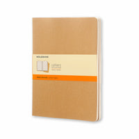 Moleskine Cahier Extra - Large Ruled Journals - 7-1/2" x 10" - Kraft - 3 Pack-Extra - large size (7 - 1/2" x 10")