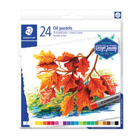 Staedtler - Pastels à l’huile avec gaine de protection en papier, 24 pièces (2420 C24 07)-Convient à presque toutes les surfaces lisses et à un large éventail de techniques de peinture