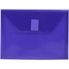 JAM Paper Plastic Envelopes with Hook & Loop Closure - Index Booklet - 5.5" x 7.5" - Purple - 12 Pack -Colour: Purple