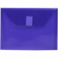 JAM Paper Plastic Envelopes with Hook & Loop Closure - Index Booklet - 5.5" x 7.5" - Purple - 12 Pack -Colour: Purple