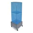 Azar Displays 40" x 14" x 14" Wheeled 4-Sided Interlocking Pegboard Floor Display, Blue (701415-BLU)-Sign holder strip is included