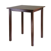 Winsome Parkland High/Pub Square Table, Antique Walnut-Sometimes simplicity speaks volumes and with the Parkland High Table, it comes on loud and clear. A rich and warm walnut finish lends itself to a cozy invitation to pull up a chair and relax for awhile. The size is ideal for seating up to four discerning individuals and will look fantastic in a kitchen or small dining area