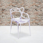 Flash Furniture Nesting Series Stacking Side Chair - Transparent-Artistic Fluid Design