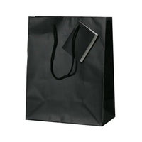 Jam Paper Gift Bags with Rope Handles - Medium - 8" x 10" x 4" - Black Matte - 100 Pack-Color: Black Matte