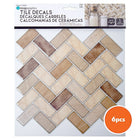 CTG Brands Herringbone Wall Tile, 10" x 10", Brown Stone, 6 Pack-Versatile: use the peel and stick backsplash wallpaper for kitchen sink walls, bathroom backsplash, bedroom walls, laundry room, staircase, or on any other flat surfaces that are non-porous surfaces