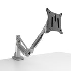 Kanto DMS1000S Gas Shock Monitor Arm Desktop Mount for 17-inch to 32-inch Displays, Silver-Single articulating gas-shock arm allows for easy positioning of your monitor