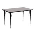 Flash Furniture 24''W x 48''L Rectangle Activity Table with 1.25'' High Pressure Top and Standard Height Adjustable Legs, Grey-Grey Laminate