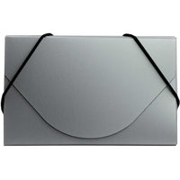 JAM Paper Plastic Business Card Case, Silver Metallic, 5 Pack (365658g)-Silver metallic