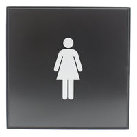 Headline Sign Premier WOMEN Restroom Sign - 8" H x 8" L - Black-Sign Message: "WOMEN"