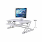 Rocelco 32" Adjustable Sit/Stand Laptop Desk Riser with Anti Fatigue Mat - White-Easy lift handles for raising or lowering. 