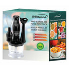 Brentwood Hand Blender & Food Processor with Balloon Whisk - Black-Power: 200 Watts