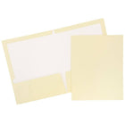 JAM Paper Glossy Two Pocket Presentation Folders, Ivory, 50 Pack-Ivory Glossy Presentation Folders