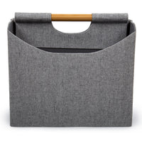 Truu Design Two-Compartment Magazine Holder - 12.2" x 11.6" - Grey-The storage basket measures 12.2"L x 6.9"W x 11.6"H in dimensions