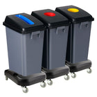 Johnny Vac 3-Bin Recycling Station on Wheels, Grey-3 Bins For Sorting
