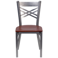 Flash Furniture - Chaise de restaurant en métal de la série HERCULES avec dossier en croix à enduit lustré-Chaise en métal