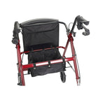 Drive Medical Rollator Walker with Back Support and Padded Seat, Red-27. 50"L x 24. 50"W x 32. 00"H