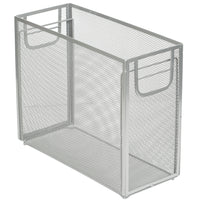 Staples Metal Mesh Tabletop File Organizer - Letter Size - Silver-File organizer designed for hanging letter-size file folders