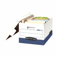 Bankers Box R-Kive Letter/Legal Heavy-Duty Storage Box - Blue - 4 Pack-Heavy-duty, triple end, double side, double bottom construction stacks up stronger and withstands frequent handling